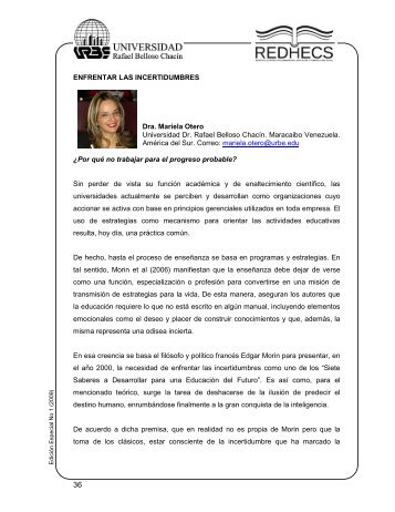 ENFRENTAR LAS INCERTIDUMBRES Dra. Mariela Otero ... - Urbe