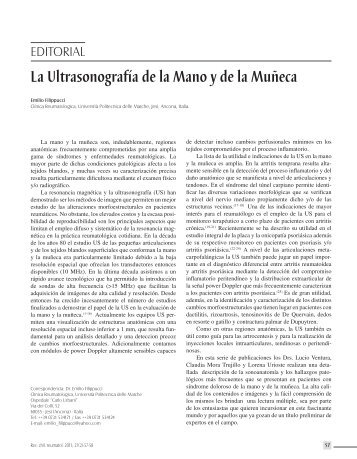 La Ultrasonografía de la Mano y de la Muñeca - Panlar