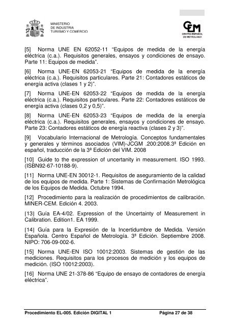 procedimiento el-005 para la calibración de medidores de energía ...