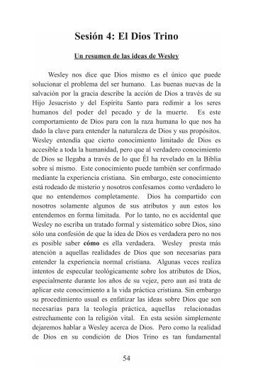 Sesión 4 El Dios Trino (.pdf) - Wesley Heritage Foundation