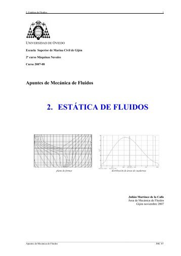 Tema 2: Estática de Fluidos - Universidad de Oviedo