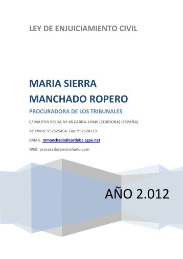 ley de enjuiciamiento civil actualizada a 01.01.2012 - procuradora ...