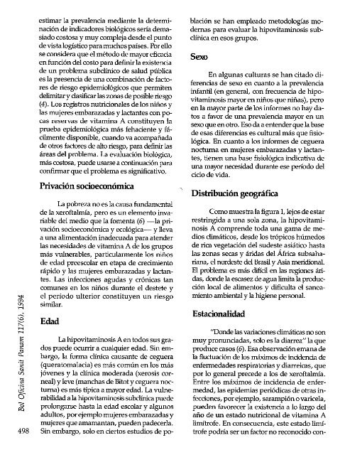 Hipovitaminosis A: epidemiología de un problema de ... - PAHO/WHO