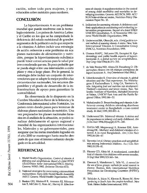 Hipovitaminosis A: epidemiología de un problema de ... - PAHO/WHO