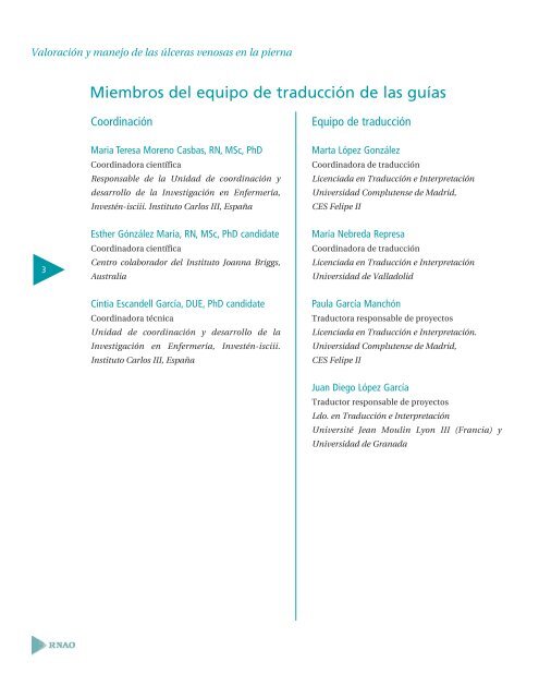 Valoración y manejo de las úlceras venosas en - Registered Nurses ...