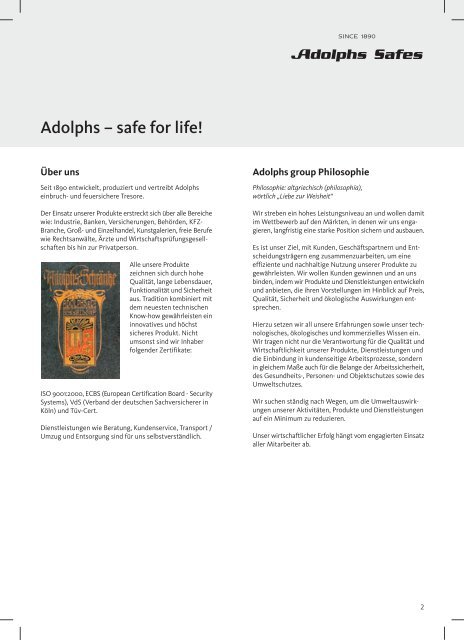Adolphs – safe for life!