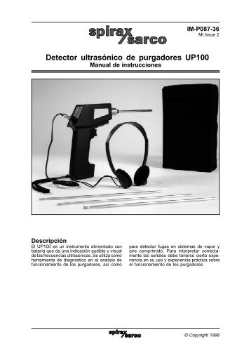 Detector ultrasónico de purgadores UP100 - Spirax Sarco