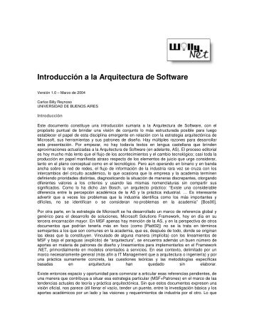 Introducción a la Arquitectura de Software