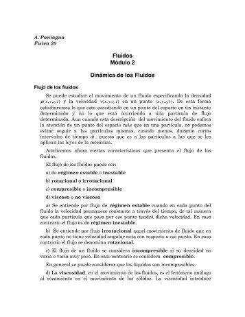 Fluidos Módulo 2 Dinámica de los Fluidos - Web del Profesor