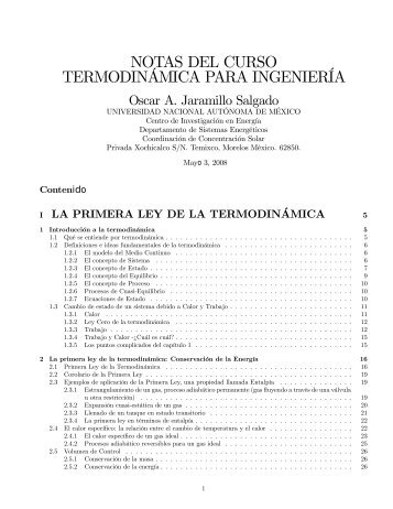 notas del curso termodinámica para ingeniería - C.I.E. - Universidad ...