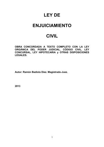 LEY DE ENJUICIAMIENTO CIVIL - Procuradormostoles.com