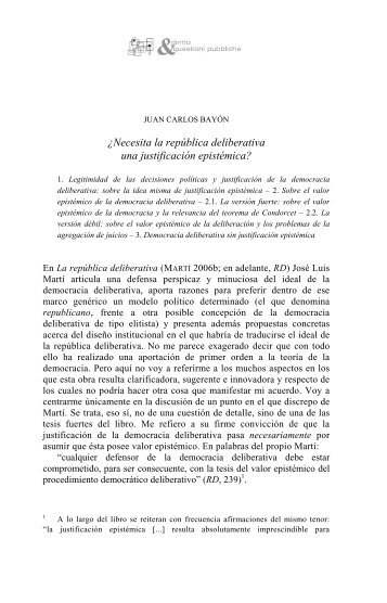 Juan Carlos Bayón - Diritto & questioni pubbliche