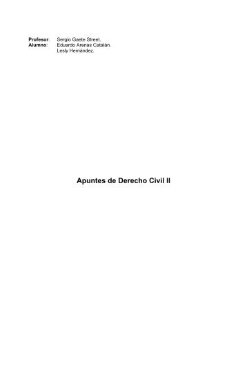 Apuntes de Clases de Derecho Civil II - 1