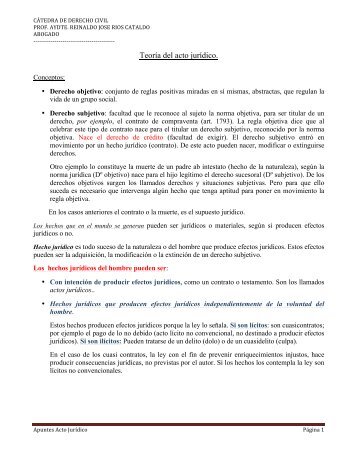teoria del acto juridico - Reinaldo J. Ríos Cataldo