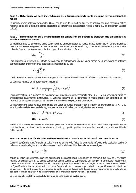 Incertidumbre en Mediciones de Fuerza - Centro Español de ...