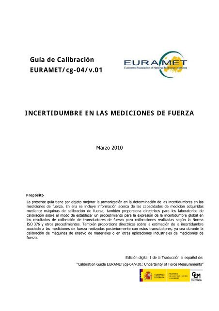 Incertidumbre en Mediciones de Fuerza - Centro Español de ...