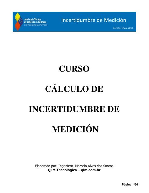 CURSO CÁLCULO DE INCERTIDUMBRE DE MEDICIÓN