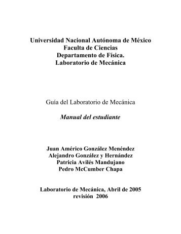 Guía del Laboratorio de Mecánica.