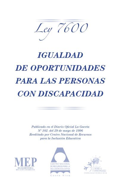 Ley 7600 Igualdad De Oportunidades Para Personas Con Discapacidad 4596