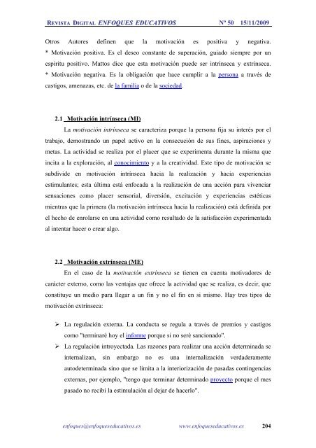 Nº 50 15/11/2009 - enfoqueseducativos.es