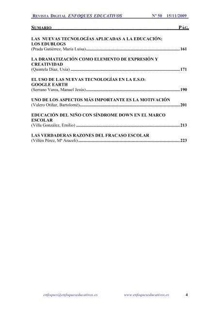 Nº 50 15/11/2009 - enfoqueseducativos.es