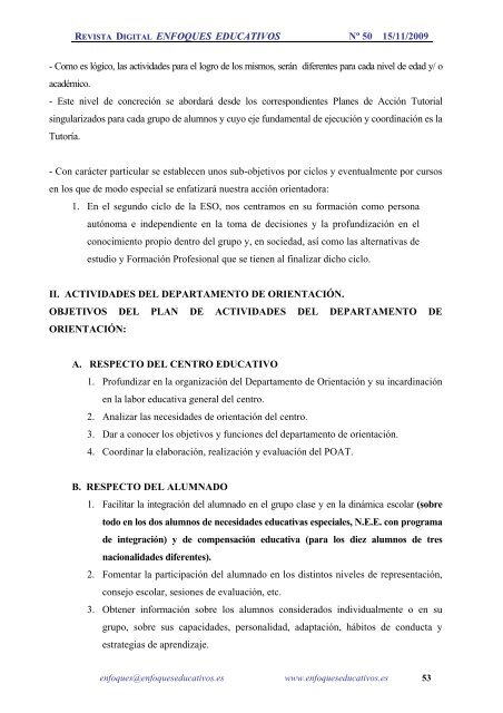 Nº 50 15/11/2009 - enfoqueseducativos.es