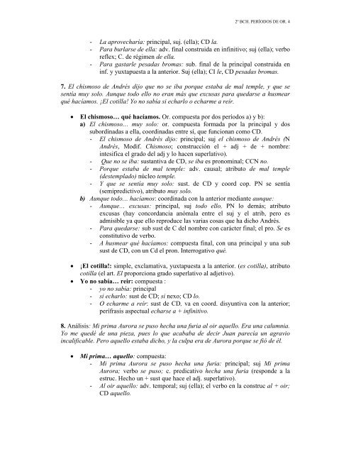 PERÍODOS DE ORACIONES (Anaya - COU) 1. Queridos padres ...