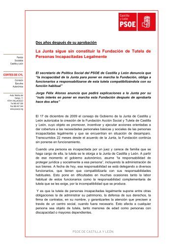 Nota de Prensa Jorge Félix Alonso - PSOECyL