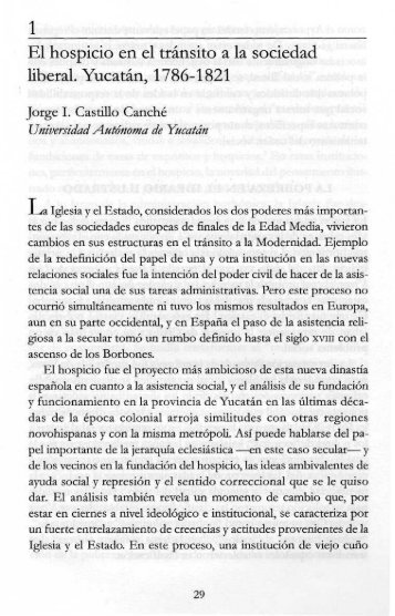 El hospicio en el tránsito a la sociedad liberal. Yucatán, 1786-1821