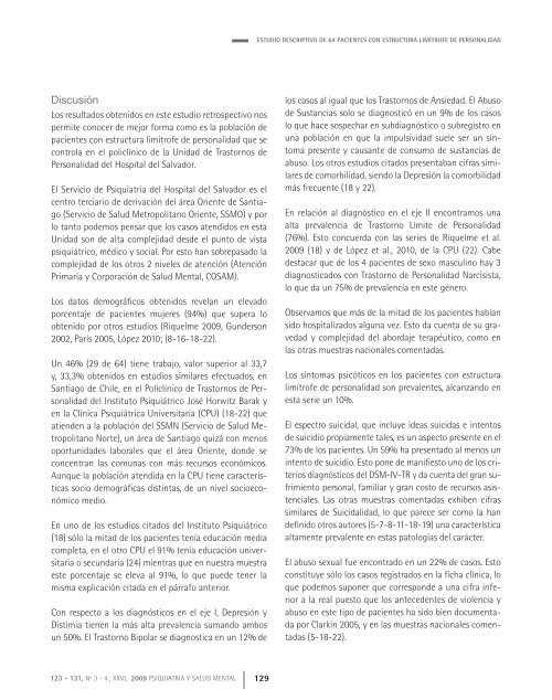 descargar nº 3-4 / 2009 - Sociedad Chilena de Salud Mental