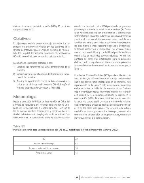 descargar nº 3-4 / 2009 - Sociedad Chilena de Salud Mental