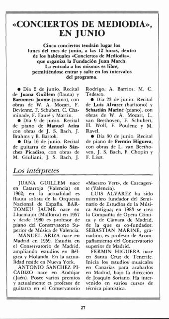 Boletín N° 160 Junio de 1986 - Fundación Juan March