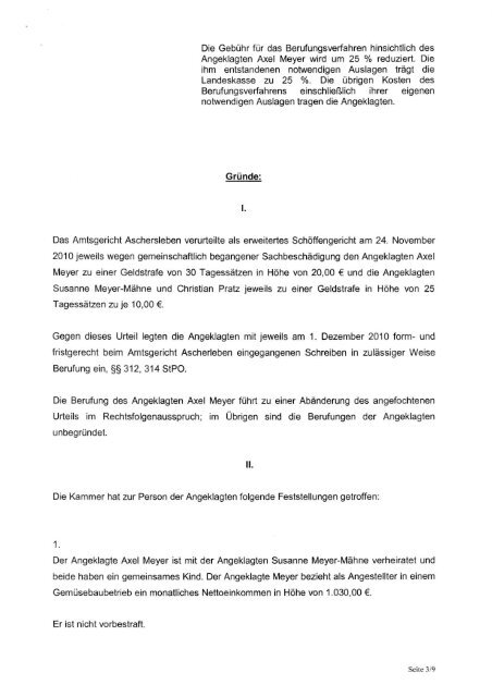 vom Landgericht Magdeburg verurteilt - Projektwerkstatt