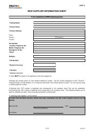 Supplier Information Sheet - ( Dec 2011) - P&O Ferrymasters
