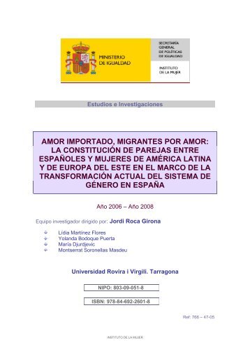 amor importado, migrantes por amor: la constitución de parejas ...