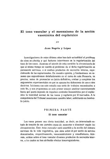 El tono vascular y el mecanismo de la acción vasotónica del ...