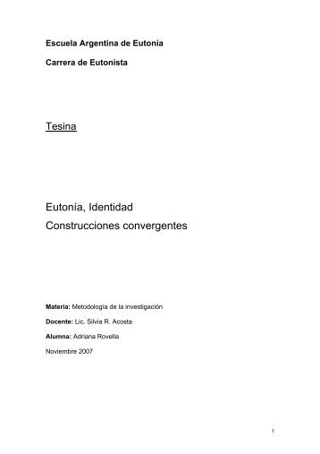 Eutonía, Identidad Construcciones convergentes - Escuela ...