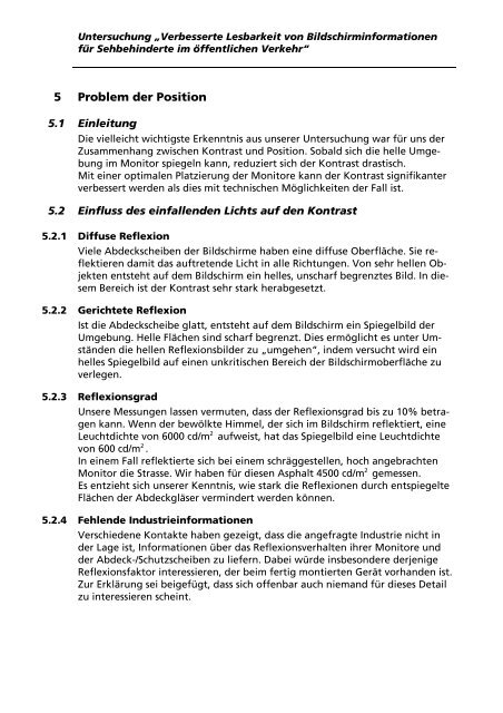 Verbesserte Lesbarkeit von Bildschirminformationen für ...