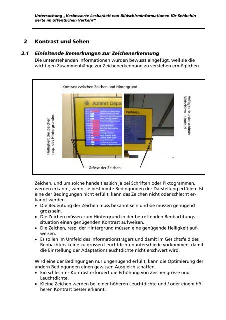 Verbesserte Lesbarkeit von Bildschirminformationen für ...