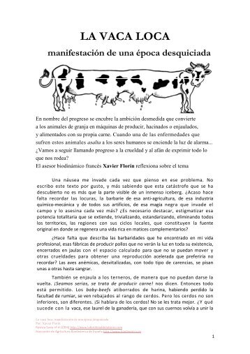 La Vaca Loca, Manifestación de una Época ... - Biodinamica