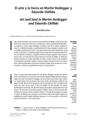 El arte y la tierra en Martin Heidegger y Eduardo Chillida Art and ...