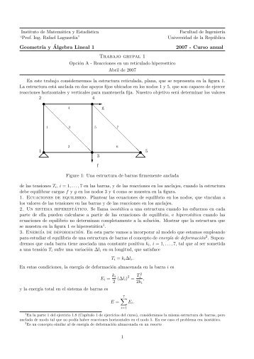 Geometr´ıa y ´Algebra Lineal 1 2007 - Curso anual Trabajo ... - IMERL