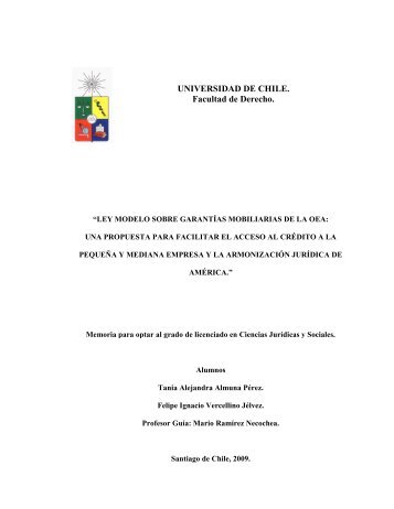 UNIVERSIDAD DE CHILE. Facultad de Derecho. - Tesis ...