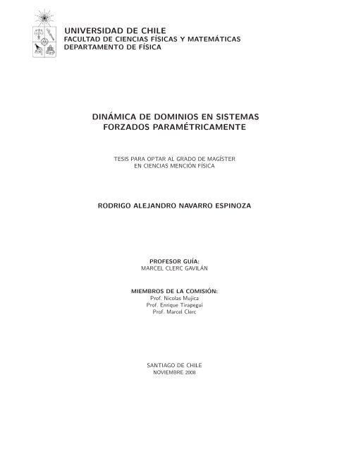 universidad de chile dinámica de dominios en sistemas forzados ...