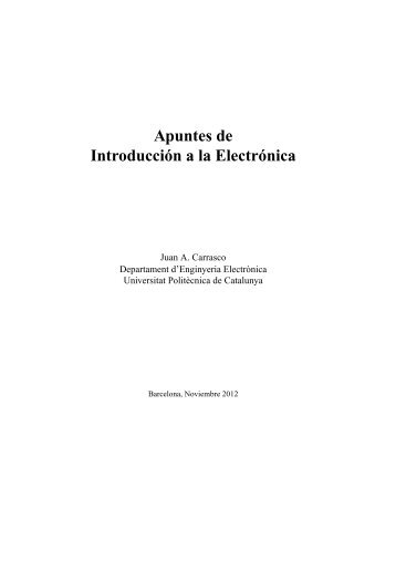 Apuntes de Introducción a la Electrónica - l'electrònica