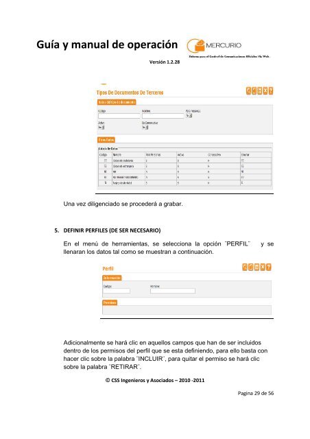 Guía y manual de operación - CSS Ingenieros y Asociados SAS