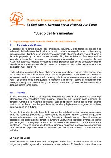 “Juego de Herramientas” - toolkit - Housing and Land Rights Network
