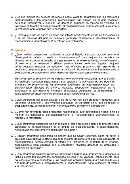 “Juego de Herramientas” - toolkit - Housing and Land Rights Network