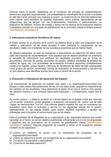 “Juego de Herramientas” - toolkit - Housing and Land Rights Network