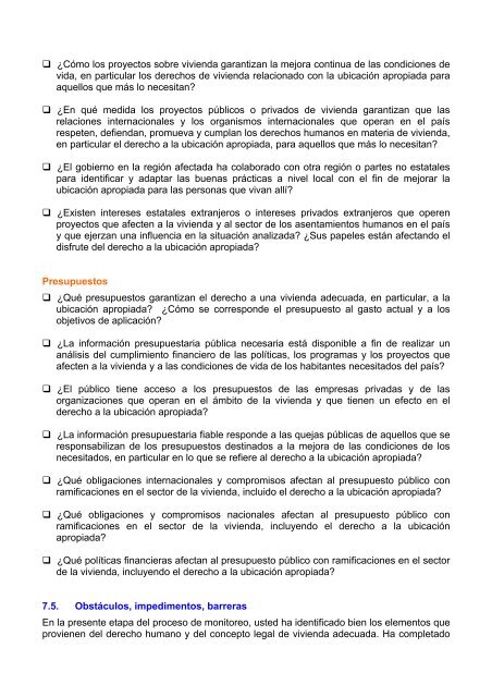 “Juego de Herramientas” - toolkit - Housing and Land Rights Network